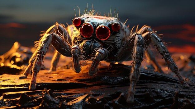 Foto renderizada en 3D de una araña