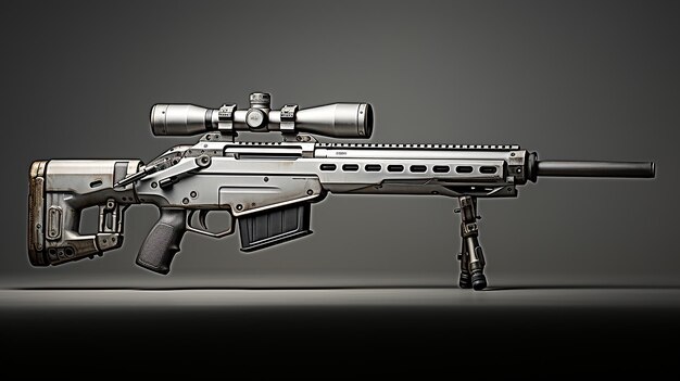 Foto renderizada en 3D de armas e instrumentos del ejército