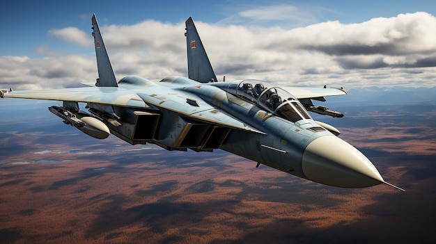 Foto renderizada en 3D de un avión de combate