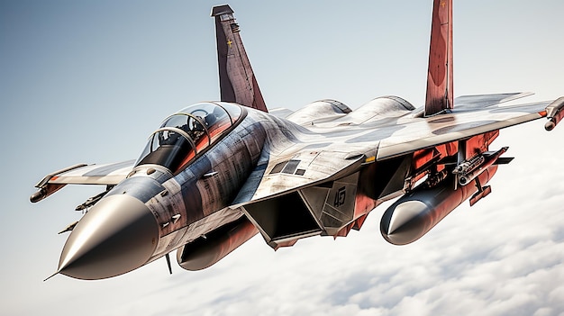 Foto renderizada en 3D de un avión de combate