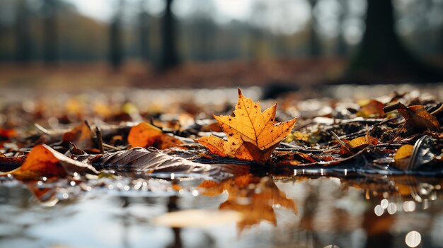 Foto renderizada en 3D de un diseño de paisajes de la temporada de otoño