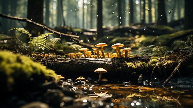 Foto renderizada en 3D de un diseño de paisajes de la temporada de otoño