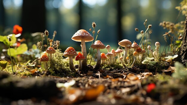 Foto foto renderizada en 3d de un diseño de paisajes de la temporada de otoño