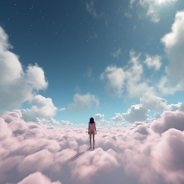 Foto foto renderizada en 3d de un escondite en el cielo