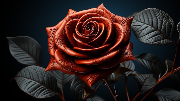 Foto renderizada en 3D de un hermoso diseño de rosas