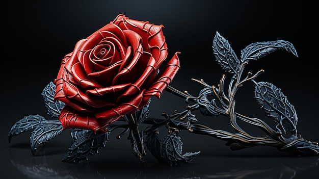 Foto renderizada en 3D de un hermoso diseño de rosas