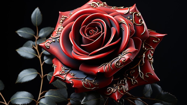 Foto renderizada en 3D de un hermoso diseño de rosas