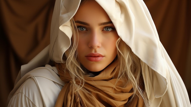 Foto renderizada en 3D de una linda chica hijab