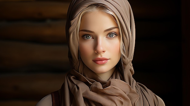 Foto renderizada en 3D de una linda chica hijab