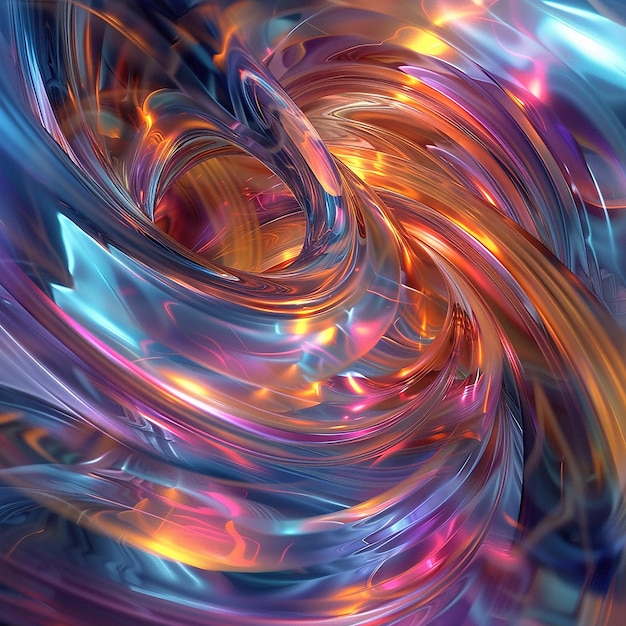 Foto renderizada en 3D de una obra de arte abstracta que representa el concepto de libertad