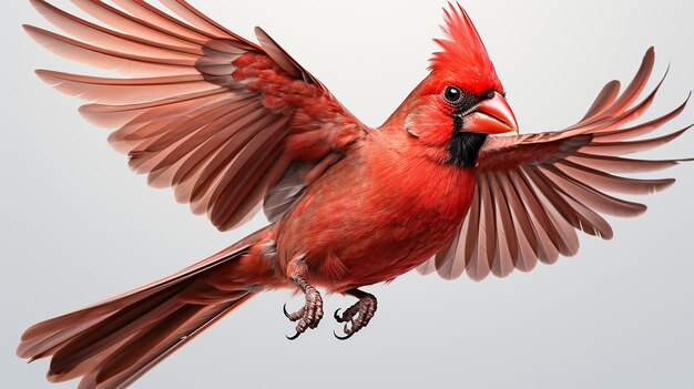 Foto foto renderizada en 3d del pájaro rojo