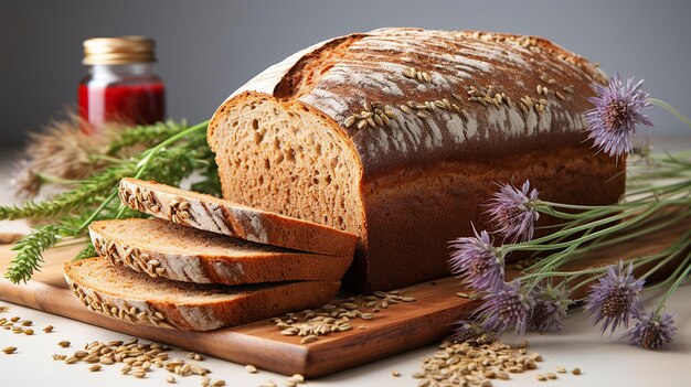 Foto foto renderizada en 3d de pan de panadería