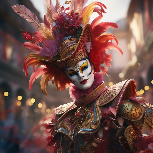 Foto renderizada en 3D del personaje del carnaval