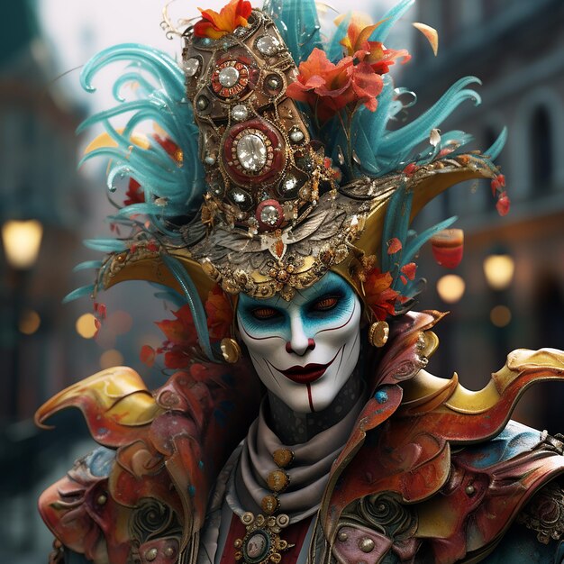 Foto renderizada en 3D del personaje del carnaval