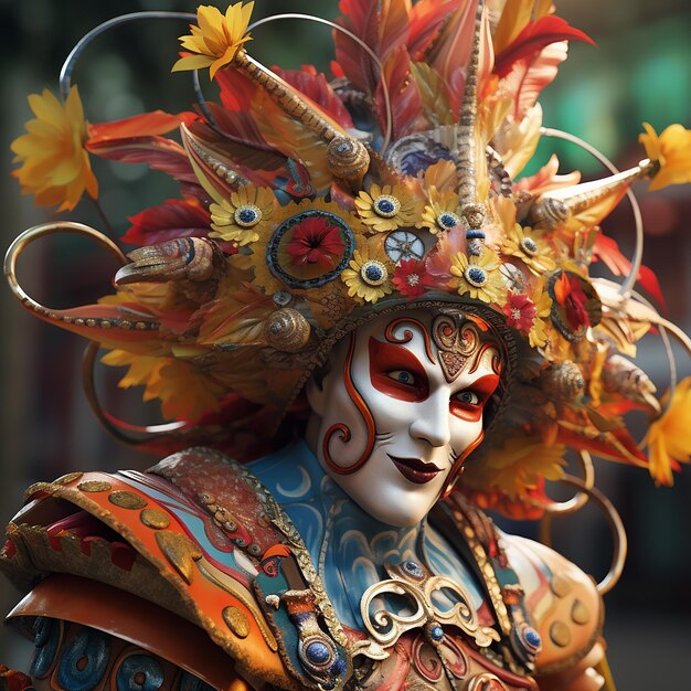 Foto foto renderizada en 3d del personaje del carnaval