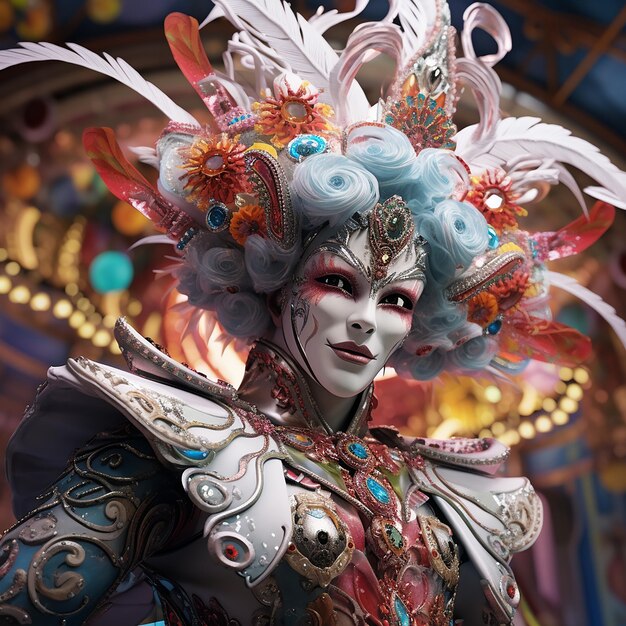 Foto renderizada en 3D del personaje del carnaval