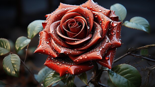 Foto renderizada en 3D de la rosa roja