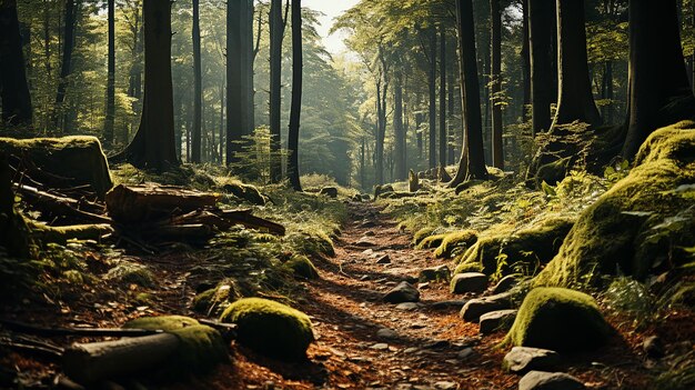 Foto renderizada en 3D de la temporada de otoño en la jungla