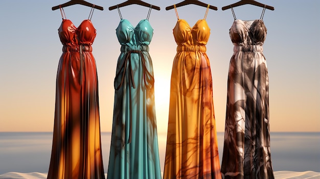 Foto renderizada en 3D de vestidos de mujer