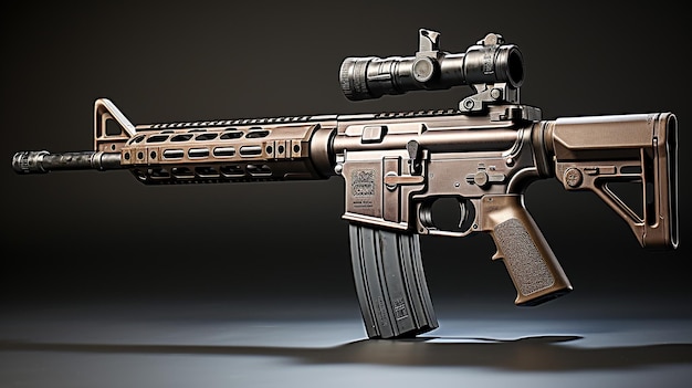 Foto renderizada em 3D de armas e instrumentos do exército