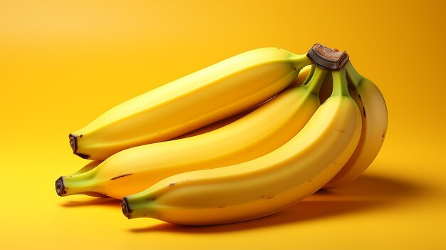 Foto renderizada em 3D de banana em um fundo simples