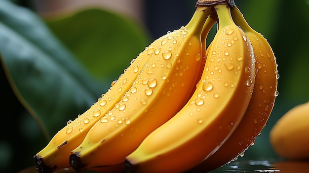 Foto renderizada em 3D de banana em um fundo simples