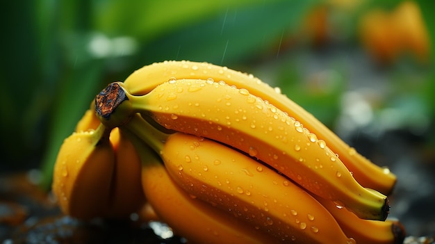 Foto renderizada em 3D de banana em um fundo simples