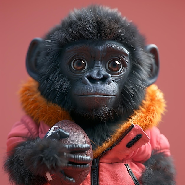 Foto renderizada em 3D de desenho animado de gorila
