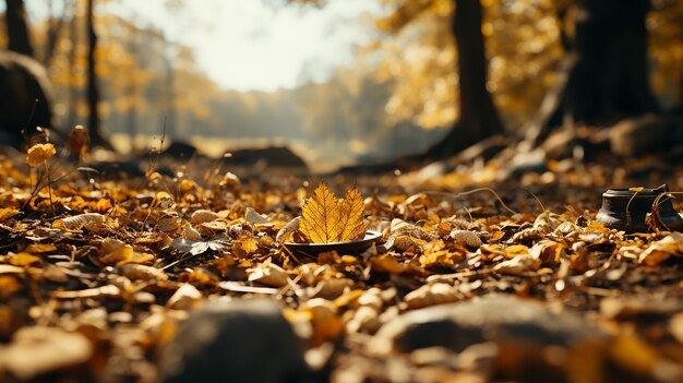 Foto renderizada em 3D de um cenário de outono de uma paisagem