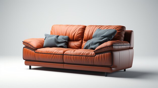 Foto renderizada em 3D de um sofá moderno