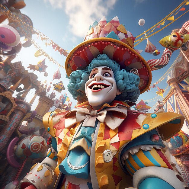 Foto foto renderizada em 3d do personagem do carnaval