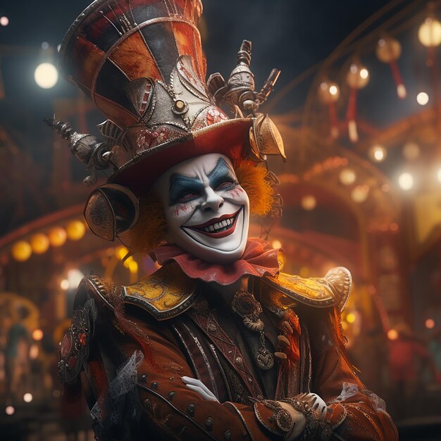 Foto renderizada em 3D do personagem do carnaval