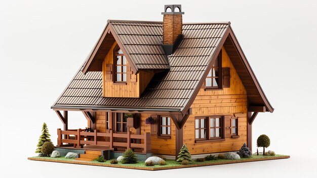 Foto renderizada em 3D do projeto da casa