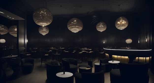 Foto de un restaurante acogedor e íntimo con iluminación ambiental