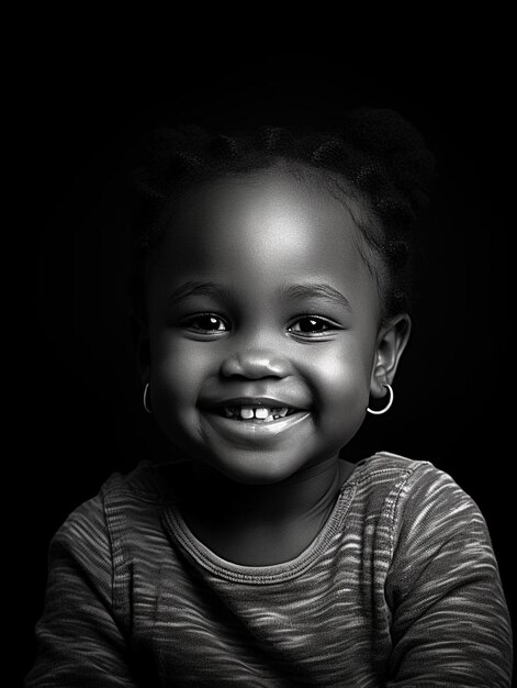 Foto de retrato de cabello lacio femenino niño keniano