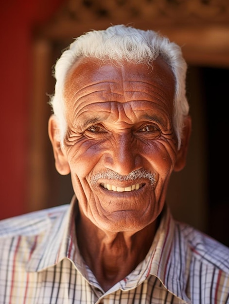 Foto de retrato de cabello ondulado masculino adulto mayor emiratí