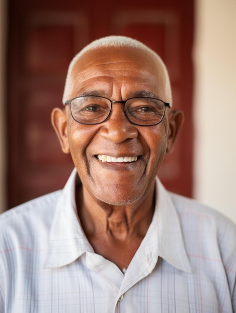 Foto de retrato de cabello ondulado masculino adulto mayor de Kenia