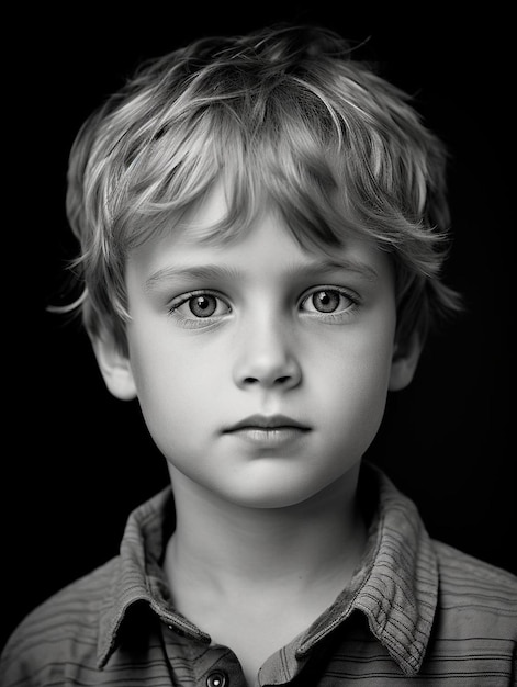 Foto de retrato de cabello ondulado masculino infantil ruso