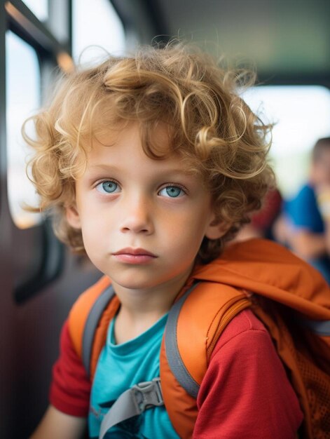 Foto de retrato de cabello ondulado masculino niño canadiense