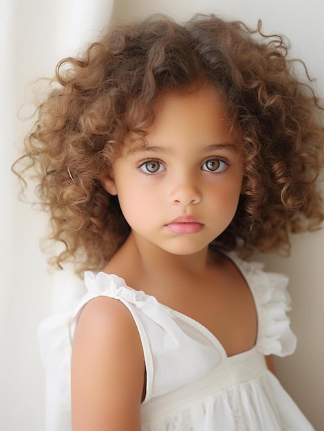 Foto foto de retrato de cabello rizado femenino niño keniano