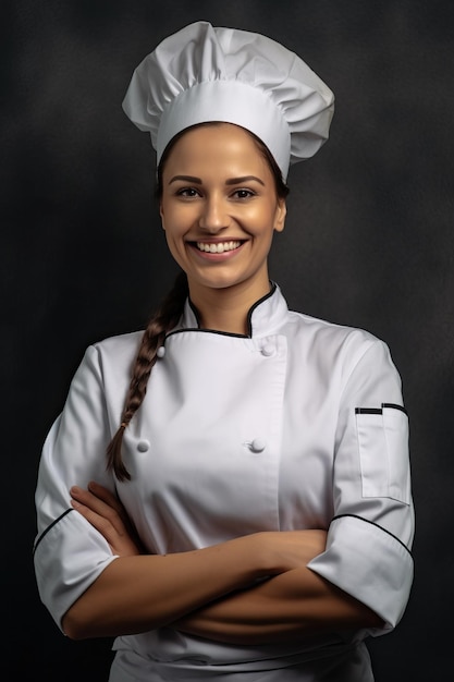 Una foto de retrato de un Chef sonriente realista