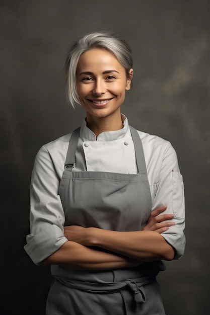 Una foto de retrato de un Chef sonriente realista