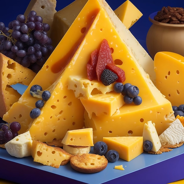 Foto de retrato deliciosos trozos de imagen de queso
