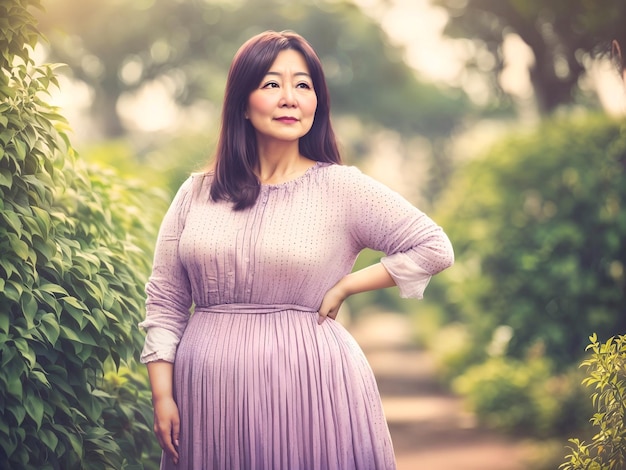 Foto de retrato de feliz hermosa anciana señora generativa AI