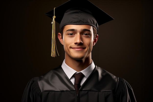 foto de retrato de una graduación universitaria masculina