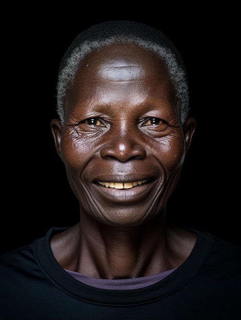 Foto de retrato de una mujer adulta de mediana edad de Kenia recta