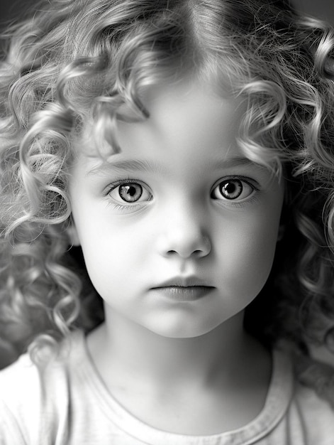 Foto de retrato de una niña belga de pelo rizado