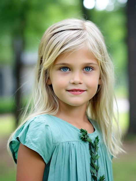 Foto de retrato de una niña sudafricana de pelo liso