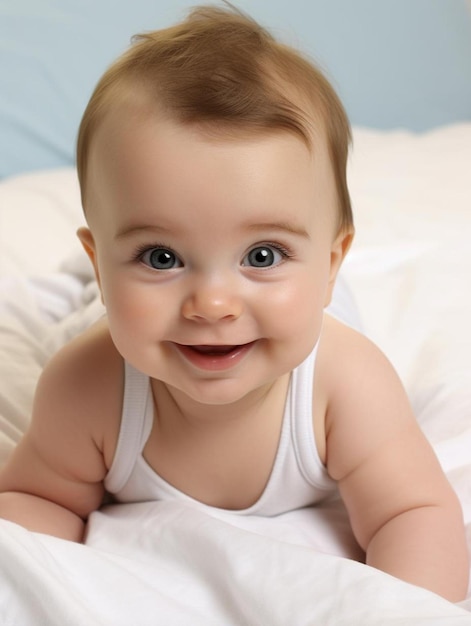 Foto de retrato de un niño belga de cabello liso