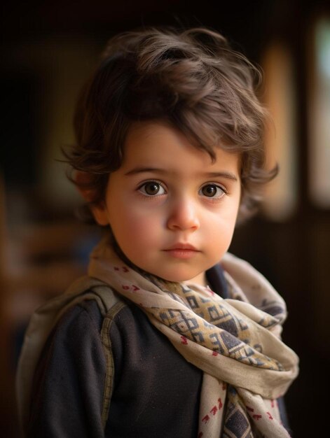 Foto de retrato de un niño colombiano de pelo liso